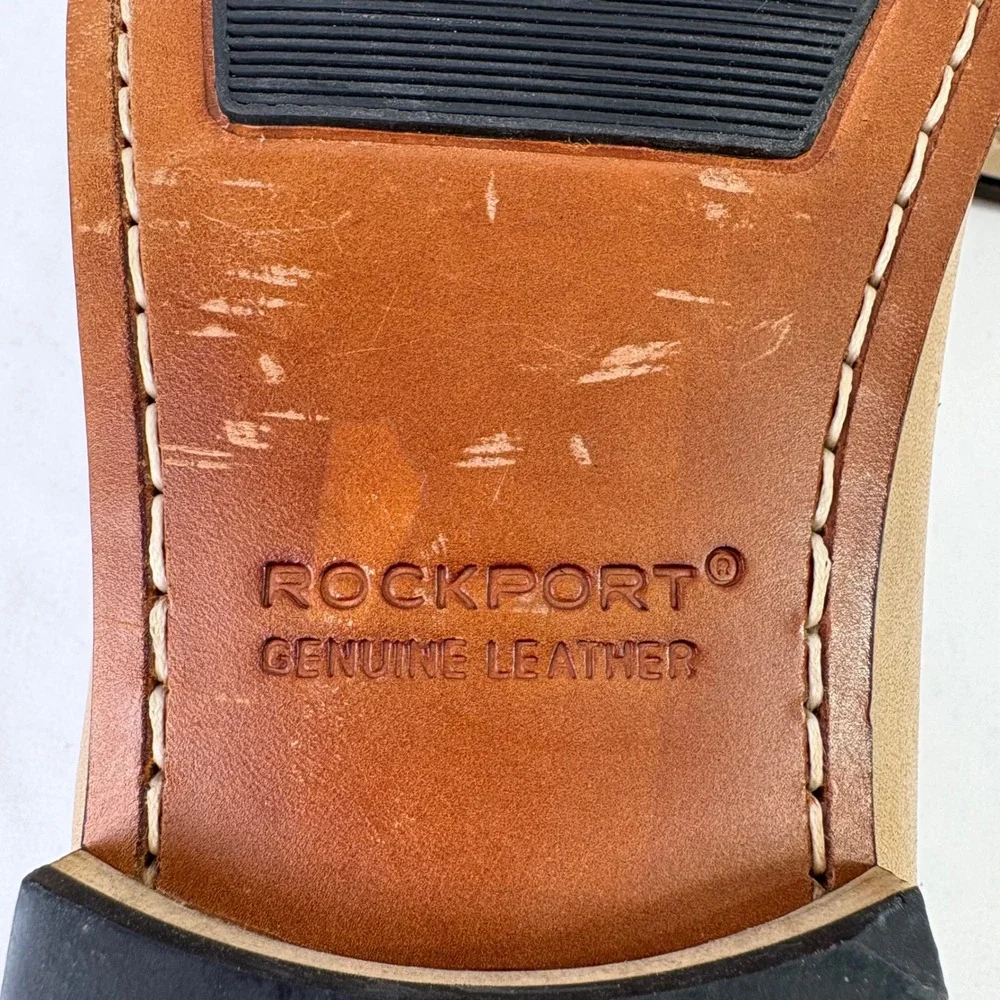 Rockport Mens Classic Horsebit Tan Leather Slip On Loafer‎ Shoes APM 1180D 10.5